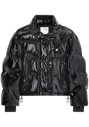 Courrèges Vynil logo-print puffer jacket - Black