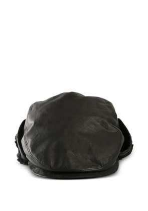 Y's leather ear-flap hat - Black