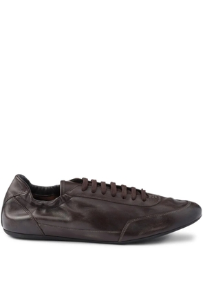 Prada Collapse leather lace-up sneakers - Brown