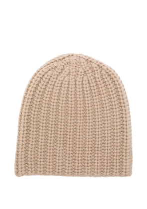 Liska cashmere ribbed beanie - Neutrals