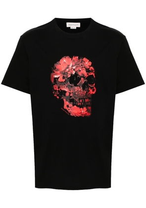 Alexander McQueen Wax Flower Skull T-shirt - Black