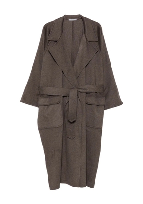 Dusan belted patch-pocket coat - Brown