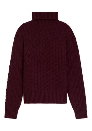 BOSS cable-knit turtleneck sweater - Red