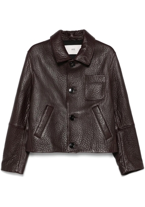 AMI Paris leather jacket - Brown