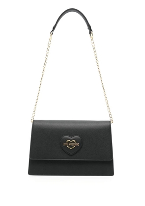 Love Moschino logo-lettering shoulder bag - Black