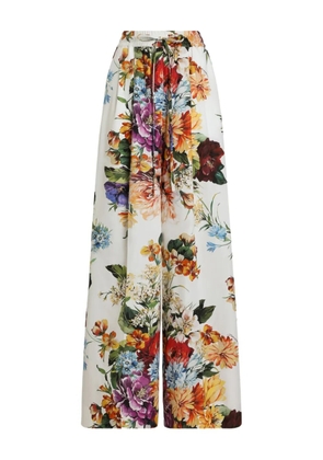 Dolce & Gabbana floral-print trousers - White