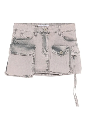 The Attico pocket-detailed cotton mini skirt - Grey