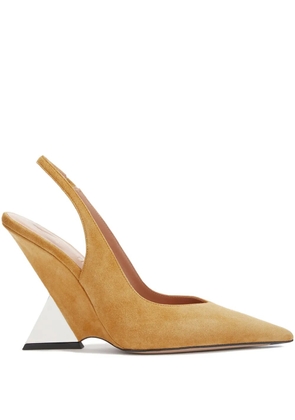 The Attico slingback geometric-heel pumps - Yellow