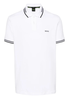BOSS logo-print polo shirt - White