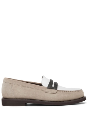 Brunello Cucinelli suede loafers - Neutrals