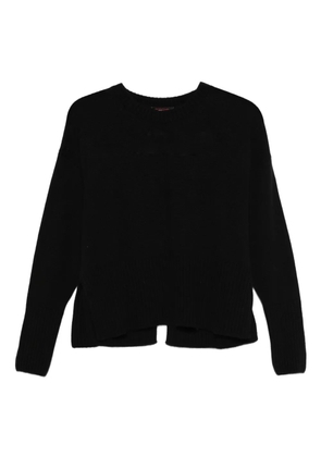 Incentive! Cashmere split-back cashmere pullover - Black