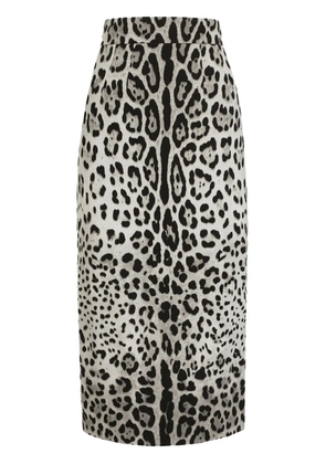 Dolce & Gabbana leopard-print skirt - Grey