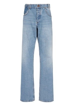 Balmain contrast-pocket wide-leg jeans - Blue