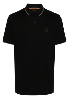 BOSS logo-appliqué polo shirt - Black