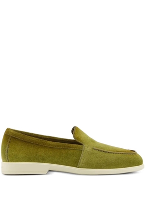 Santoni Malibu almond-toe leather loafers - Green