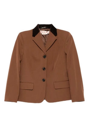 Marni velvet-collared button blazer - Brown