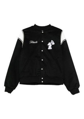 RHUDE logo-embroidered bomber jacket - Black