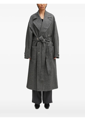 Fiorucci belted herringbone coat - Grey