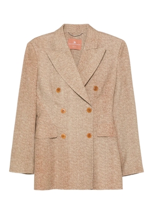 Ermanno Scervino herringbone double-breasted jacket - Neutrals