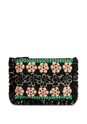 La DoubleJ embroidered clutch bag - Black