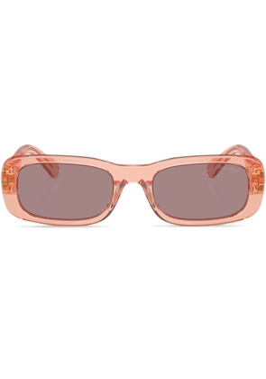 Miu Miu Eyewear logo-lettering rectangle-frame sunglasses - Pink