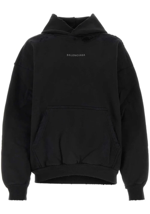 Balenciaga rhinestone logo hoodie - Black