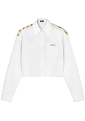 Versace Chain Stripes cropped shirt - White