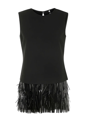 Liviana Conti sleeveless fringed blouses - Black