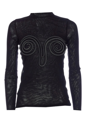 Jean Paul Gaultier spiral-detail long-sleeve top - Black