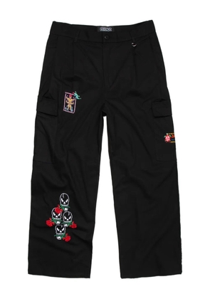 Pas de Mer embroidered cargo trousers - Black