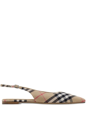 Burberry checked ballet flats - Neutrals