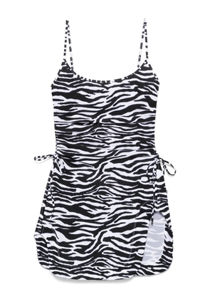 The Attico zebra-print mini dress - White