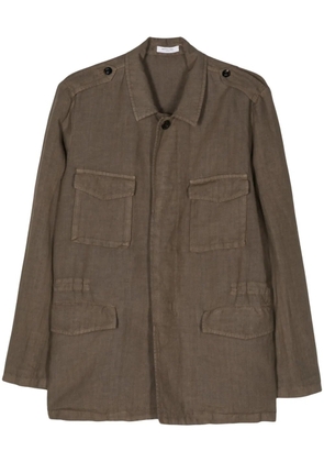 Boglioli linen chambray shirt jacket - Brown