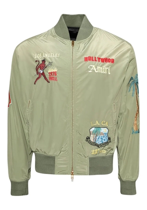AMIRI front-zip embroidered bomber jacket - Green