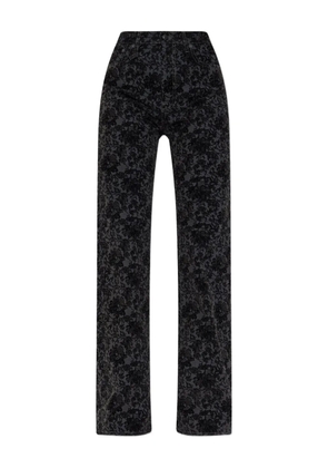 R13 floral-jacquard straight-leg jeans - Black