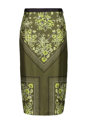 Gucci floral silk skirt - Green