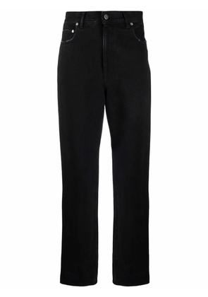 Golden Goose logo-patch straight-leg trousers - Black