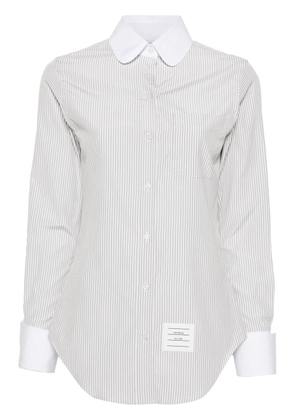 Thom Browne striped rounded-collar shirt - White