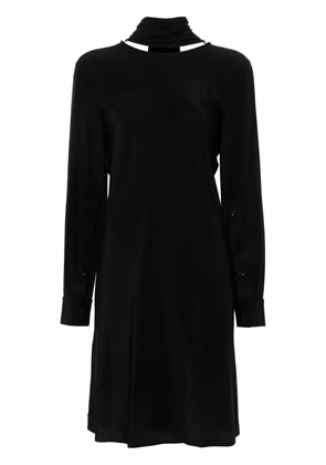 Helmut Lang V-neck silk mini dress - Black