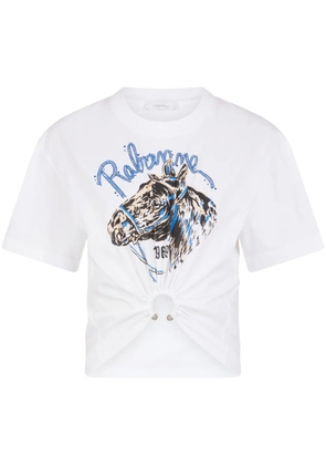 Rabanne logo-print T-shirt - White