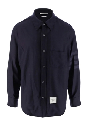 Thom Browne flannel tonal 4-Bar shirt jacket - Blue
