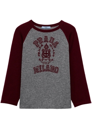 Prada logo-intarsia sweater - Grey