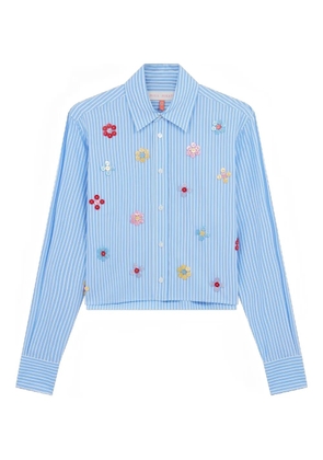 Mira Mikati stripe sequin-embellished shirt - Blue
