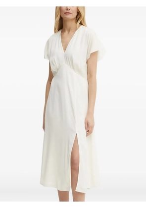 BOSS V-neck midi dress - White