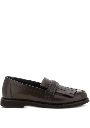 Brunello Cucinelli Monili fringed loafers - Brown