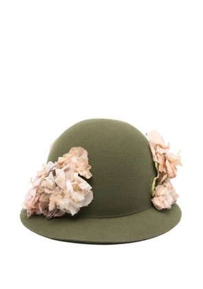 Comme des Garçons Homme Plus floral-detailing fedora - Green