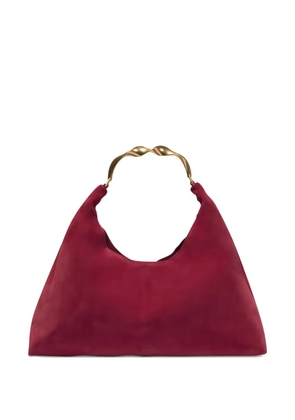 Simkhai Nixi twisted-handle suede shoulder bag - Red
