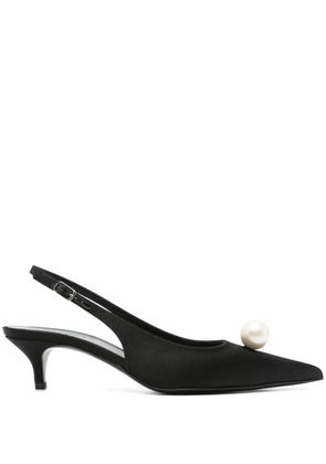 Magda Butrym 50mm pearl-detail satin pumps - Black