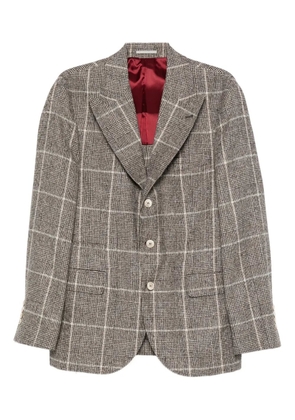 Brunello Cucinelli checked blazer - Brown