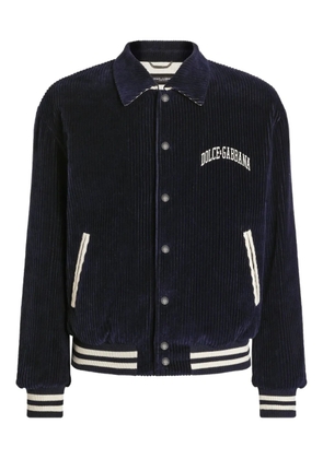 Dolce & Gabbana corduroy varsity jacket - Blue